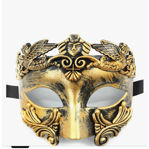 JOYFISCO Masquerade Mask for Men Vintage Roman Greek Venetian Mask for Halloween Mardi Gras Prom Ball Cosplay Party Costume