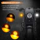 NTHREEAUTO 1157 Sequential LED Smoked Turn Signals, 2Inch Bullet Motorcycle Blinkers Compatible with Harley Sportster Dyna Softail Road King Electra Glide Touring (SMD Bulbs)