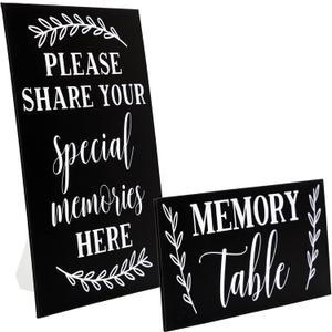 Juvale Rectangular Memory Table Signs - Easel for Funeral Signs & Service Accessories - Celebration of Life Decorations for Memorial Service - Funeral Memory Table Display - Pack of 2, 9x4 & 11x8.5 in