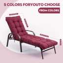 Pinkunn 4 Pcs Outdoor Chaise Lounge Cushion 76 x 22 x 5 Inch Pool Waterproof Foam Patio Lounge Chair Cushion Beach Patio Replacement Cushion for Summer Patio Furniture(Wine Red), 76inch x 55inch x 13inch