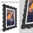 5x7 Wavy Picture Frame with Mat for 4x6, Real Glass and Wooden​ Frame - Tabletop or Wall Hanging Photo Frame(1 Pack, Black)