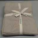 MooMee Bedding Duvet Cover Set 100% Washed Cotton Linen Like Textured Breathable Durable Soft Comfy (Heathered Tannish Linen Grey, Queen 90"x90")