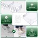 Criusia Drawer Organizer Set, Acrylic Non Slip Non Cracking Kitchen Drawer Storage Tray Large Size Divider, Multifunctional Storage for Cosmetics, Bathroom, Tools, Kitchen and Office (8 PACK)