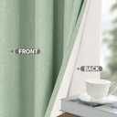 YoungsTex Light Green Linen 100% Blackout Curtains 40 Inch Length, Short Thermal Insulated Drapes with Grommet Privacy for Bedroom Window, 2 Panels, 42 X 40 Inch
