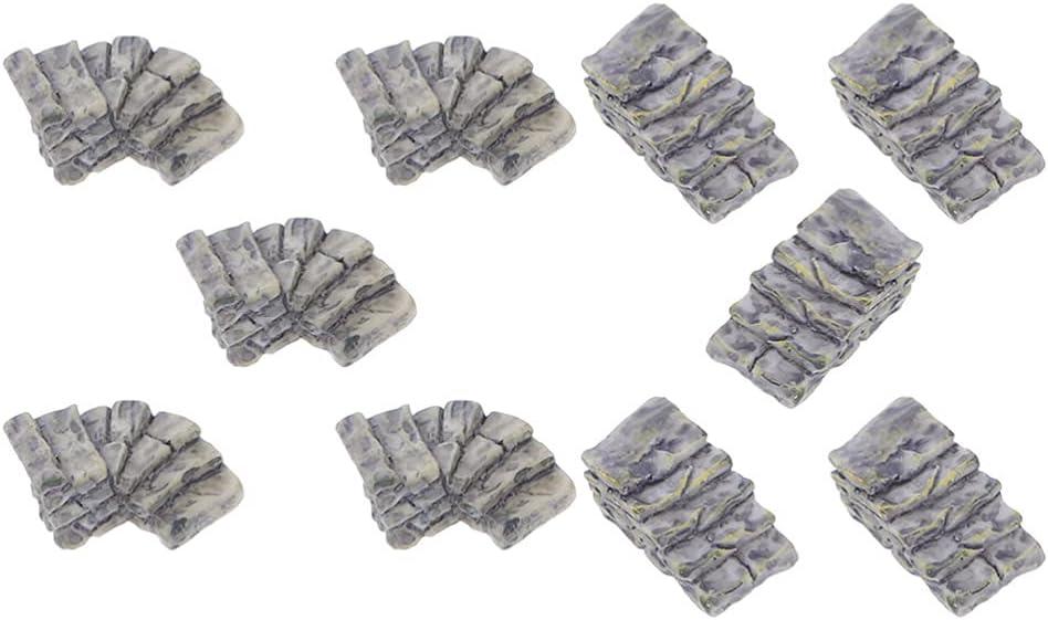 10pcs Miniature Stone Steps Fairy Mini Garden Ornament Cobblestone Stairs Dollhouse Accessory