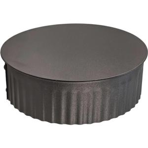Nimiah Replacement Black BM0152 24-ga Steel Crimped Pipe Round End Cap 7 in Dia