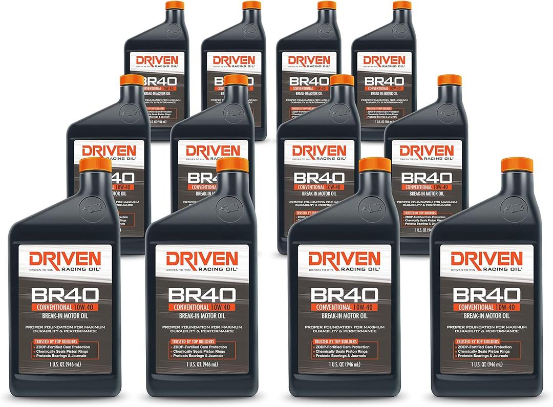 Driven Racing Oil BR40 Conventional Break In Motor Oil 10w-40 (12 Quart Bottles)