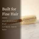 2.2 Inch Boar Bristle Round Brush for Fine Hair Volume Blowout | Short Boar and Nylon Bristles, Lightweight Cork Handle
