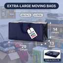 BOX USA 8-Pack Moving Bags with Strong Handles & Zippers - Heavy Duty Extra Large Packing Bags for Storage, Moving Boxes, Dorm & College Supplies, Blue