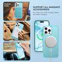 2 x BENTOBEN for iPhone 16 Pro Case [Compatible with Magsafe] Magnetic Matte Phone Case iPhone 16 Pro Translucent Slim Thin Shockproof Women Men Protective Cover iPhone 16Pro 6.1" 2024, Lake Blue