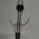 12 inch 3 Nautical Mile Navigation Anchor Lights All Round 360 White LED With Aluminum Base and Tube, Extra LED Bulb Included, 12-24V