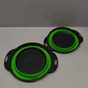 Collapsible Colander Set of 2 Silicone Kitchen Strainer Set, Perfect for Draining Pasta, Vegetable and fruit for Kitchen and Travel Use (green)
