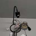 Depuley Industrial Table Lamp, Modern LED Desk Lamp, Black Metal Bedside Nightstand Lamp with Rattan Shade, Small Table Lamps Rattan for Bedrooms, Living Room, Office, Study, E12 LED Bulb Included