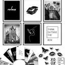 97 Decor Black and White Posters for Room Aesthetic - Black and White Wall Decor, Boy Play Bunny Art Prints, Retro Trendy Posters for Teen Girls Dorm Bedroom Office Decoration (8x10 UNFRAMED)
