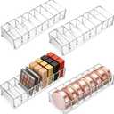 Foraineam 4 Pack Acrylic Compact Organizer Cosmetics Beauty Care Powder Holder Blushes Highlighters Eyeshadow Makeup Organizer