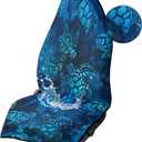 Blue Sea Turtle Car Seat Cover Protector Front Seats Only,Waterproof Towel Seat Cover for Trucks SUV Van,Car Seat Towel Cover After Gym Yoga,Turtle Car Accessories for Women Men
