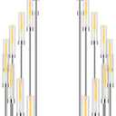 2 Pack 10 Arms Wedding Candelabras Centerpiece,50 Inches Tall Floor Standing Candle Holders with Clear Acrylic Shades, Silver Gold Candelabra for LED Candles Bridal Shower Party Decor(Silver)