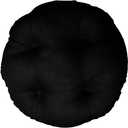 Levoberg Round Bar Stool Cushion with Elastic Canvas Thick Padded Barstool Chair Cover 13.7" Black