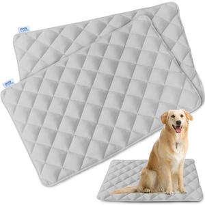 Magik & Kover Dog Crate Pad 2 Pack (30" x 19"), Soft Dog Crate Mat with Anti-Slip Bottom, Machine Washable Kennel Pad, Fits 30 Inch, Grey (30 x 19 Inch)