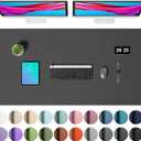 Aothia Faux Leather Desk Mat  Large Mouse Pad, Non-Slip PU Leather Blotter, Waterproof Writing Surface for Office and Home (Grey, 47.2" x 23.6") (Gray)