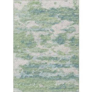 Addison Rugs Indoor/Outdoor Accord AAC36 Green Washable 5' x 7'6" Indoor Outdoor Area Rug, Easy Clean, Machine Washable, Non Shedding, Bedroom, Living Room, Dining Room, Kitchen, Patio Rug
