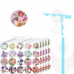 Geiserailie 60 Set Sensor Covers Sets Include 60 Pcs Transparent Adhesive Patches 100 Pcs Waterproof Stickers Long Lasting Without Hole Tapes(Floral Feminine Style)
