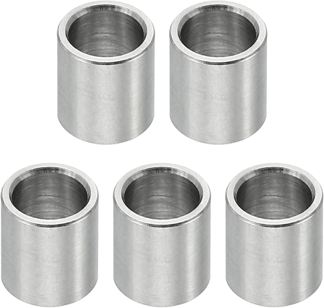 PATIKIL M6 Stainless Steel Spacers, 5 Pcs Metal Spacer Stainless Steel 6.1mm ID x 8mm OD x 8mm L Stainless Steel Spacer Screw Standoff Round for 1/4" or M6 Screw Bolts