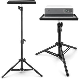 Projector Stand Tripod, 21'' to 44'' Height Adjustable Portable Laptop Tripod Stand, Multifunctional DJ Rack Stand Holder for Outdoor Office Home Stage Studio Holder(COLOR:Black)