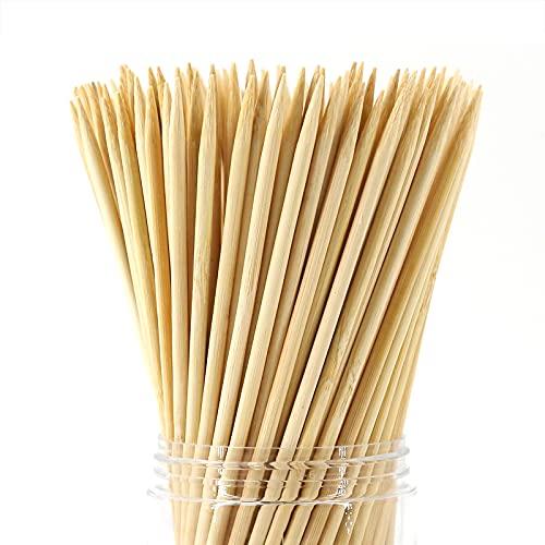 PARTYHIPPO 16 Inch Natural Bamboo Skewers, 4mm Thick, 200 Pack – BBQ Kabob Sticks for Grilling, Fruit, Chocolate Fountain, Crafts & Parties – More Size Choices /8"/10"/12"/14"/16"(16")