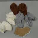 SATINIOR 3 Pairs Unisex Cozy Fleece Baby Booties with 3 Pairs Infant Cotton Socks, 6-12 month, 4,73 inch