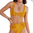 Nasty Gal Ribbed Textured Underwire Bikini Set, (US 2)