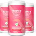 Method All-Purpose Cleaning Wipes, Pink Grapefruit, Multi-Surface, Compostable, 70 Count (Pack of 3)