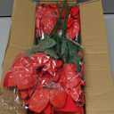 WISTART 8 Pack 7 Heads Christmas Artificial Poinsettia Flowers Faux Poinsettia Bush Bouquets Silk Poinsettia Christmas Tree Ornaments Poinsettia Flowers Arrangement for Xmas Holiday Decor(Red)