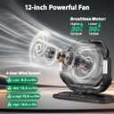 Ausic Outdoor Misting Fan for Outside, 5 Gal 12" Pro Portable Mister Fan with Water Box, 30000mAh Rechargeable Cooling Fan with Adapter, LED Light, Telescopic Handle, Patio/Sports/Camping Essentials