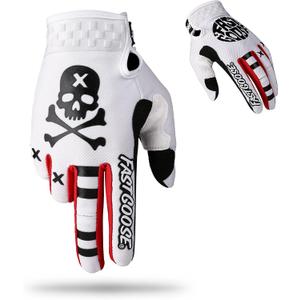 Dirt Bike Motorcycle Gloves - Motocross, Motorbike & ATV Off Road Racing Sports Cycling Gloves (X-Large, White)