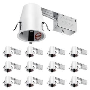 12 Pack 4 Inch Recessed Lighting Housing Remodel,Can Light Housing,IC Rated & Air Tight,E26 Connector,ETL Listed
