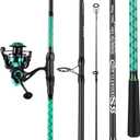 SOUGAYILANG Surf Fishing Rod and Reel Combo，Heavy 3-Piece Carbon Travel Spinning Rod with 6000 Reel-(11'Green)