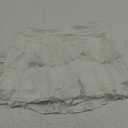 lMakeMeChic Women's Lace Mini Skirt with Shorts Leopard Ruffle Skirt Skort (White), Size: Small