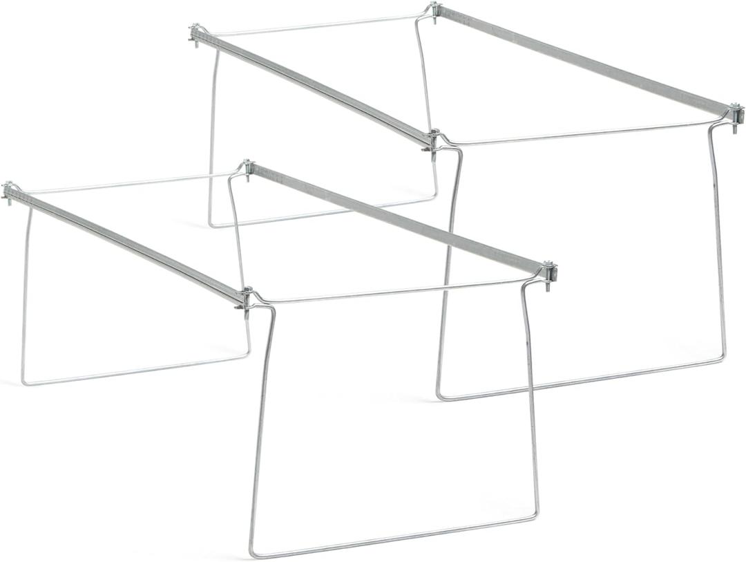 Smead Frames, Hanging File, Heavy Duty Steel Letter Size, Adjustable 23"-27" Rails, 2-Pack Gray, Converts Drawers to Hanging Folder Storage, for Office Home Classroom Organization