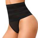 ASIMOON Shapewear for Women Tummy Control Underwear Stretch High Waisted Thongs Ladies Comfy High Cut Waist Trainer Panties