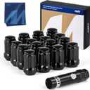 Orion Motor Tech M10x1.25 Lug Nuts, ATV Lug Nuts Compatible with Honda Kawasaki Suzuki Yamaha Can-Am Bombardier Arctic Cat, 10mmx1.25 Wheel Lug Nut Set, Set of 16 (Black)