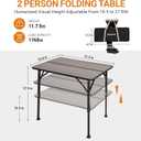 KingCamp Folding Camping Table, Ultralight Portable Folding Fiber Glass Camp Table with Adjustable Height, Heavy Duty Aluminum Legs & Carry Bag for Outdoor, Picnic, Beach, Party, BBQ (2-4 People), 31.5''x23.6'', M