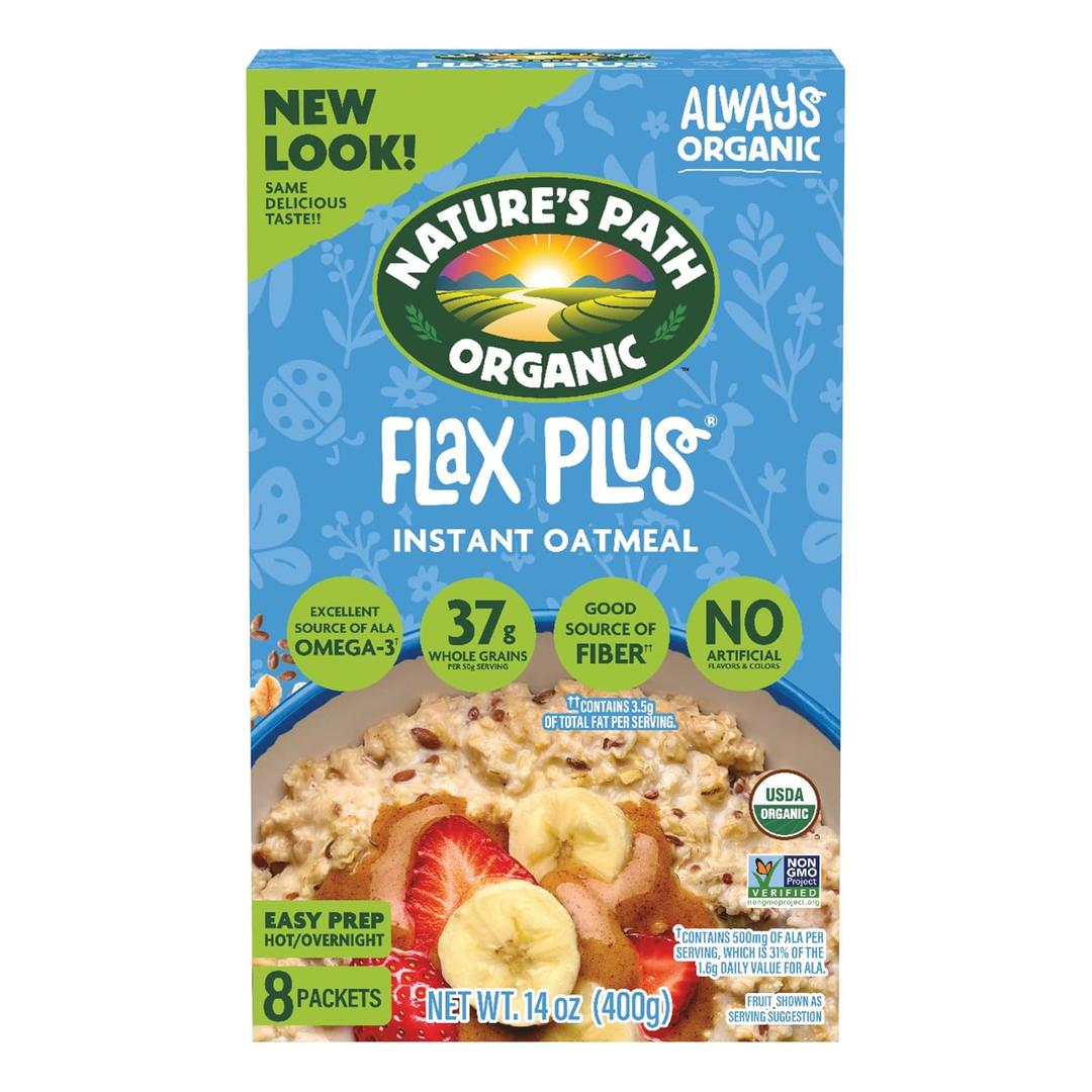 Nature's Path Organic Flax Plus Instant Oatmeal, 14 oz (Pack of 1), Non-GMO (EXP 09/10/27)