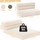 Folding Mattress Full, 3 in 1 Convertible Sofa Bed Foldable Couch Bed Floor Couch Lounge Sleeper Mattress for Living Room, Guest Room