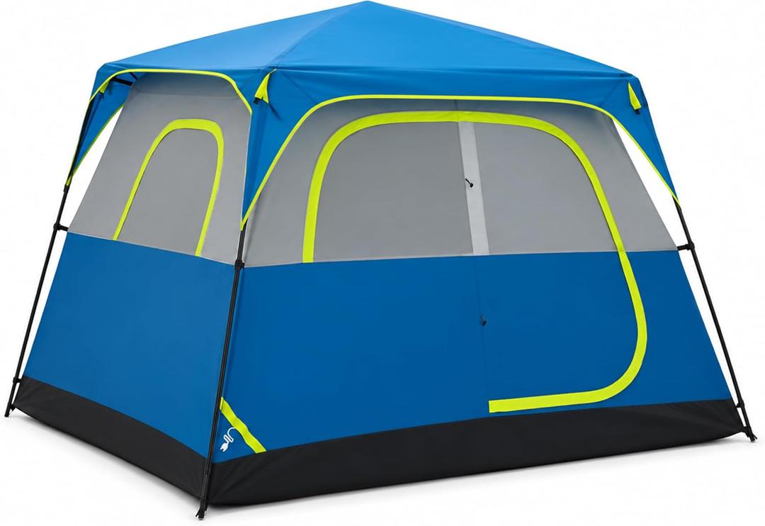 HealSmart Camping Tent 6 Person, Tent for Camping Waterproof Windproof with Rainfly and Advanced Ventilation, Quick Setup Dome Tent for Adventure, Family Outdoor, Hiking