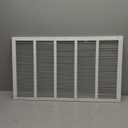 HVAC Premium 28'' x 16'' [Duct Opening] Flat Stamped Steel Return Air Grille - Sidewall and Ceiling - HVAC Vent Duct Cover - White [Outer Dimensions: 29.75''w X 17.75''h]