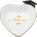Class of 2026 Graduation Gift for Her Ceramic Jewelry Tray Dish Congratulations Gift Trinket Ring Dish for College Graduation Best Friends Nieces Sisters Memorial Present