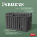 Keter Kentwood 50 Gallon Resin Deck Box-Organization and Storage for Patio Cushions, Throw Pillows and Garden Tools, Dark Grey