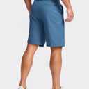 Pudolla Men's Casual Shorts 9 Inch Golf Shorts Stretch Dress Work Shorts for Men with 4 Pockets Quick Dry Lightweight (Slate Blue-9"-36)