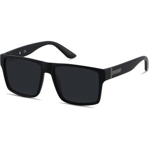 LYZOIT Square Sunglasses for Men Women Polarized Oversized Big UV Protection Rectangle Shades (Matte Black | Polarized Lens)